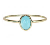 Turquoise stone ring in 9k gold