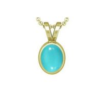 Turquoise Pendant 9k gold  Turquoise  gold pendant oval
