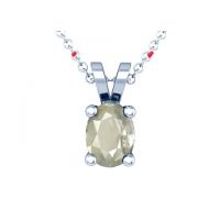 White Sapphire  pendant Ceylon White sapphire silver pendant oval