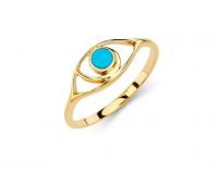Turquoise gold ring evil eyes turquoise gold ring
