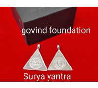 Surya yantra Locket Triangle Silver Numerology Surya yantra in pure silver Triangle shape