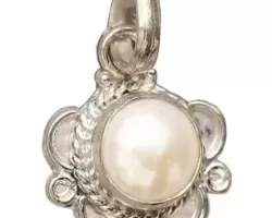 pearl silver pendant Natural pearl with Silver pendant