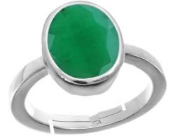 Panna with silver ring emerald  silver ring