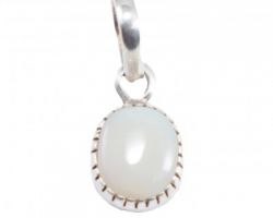 White Opal Pendant with diamond work  opal stone locket white opal silver pendant