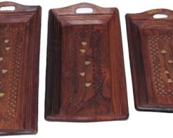 Wooden tray set of 3