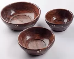 Wooden bowl set of 3