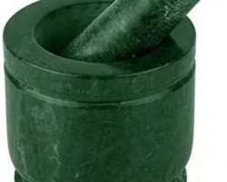 Marble kharal  set mortar pestle set okhli set green 3 inches