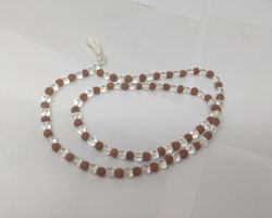 Sphatik Rudraksha  mala 108 beads Rudraksha and sphatik mala crystal Rudraksha mala 6mm