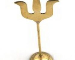 Trishul brass shiv trishul with stand 8 inches