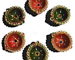 Diwali diya decorative diya clay diya set of 6