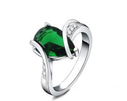 Emerald silver ring panna  silver ring