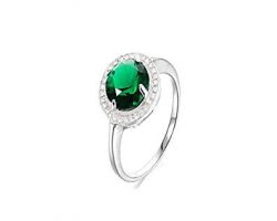 Emerald with silver ring panna ring