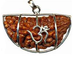 1 mukhi Rudraksha pendant with silver cap 1 face Rudraksha with silver cap