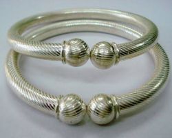 Pure silver Bangle chandi ka kada open mouth