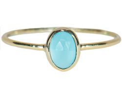 Turquoise stone ring in 9k gold