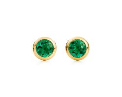 Emerald earrings 18kgold  emerald stone tops emerald studs code, 1