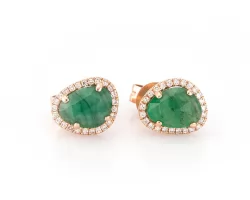 Earrings emerald and diamond