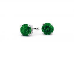 Earrings emerald  stone tops emerald studs panna earrings code one