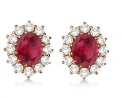 Ruby earrings with diamond manik earrings