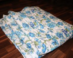Jaipuri  quilt jaipuri  rajai single bed sky blue print