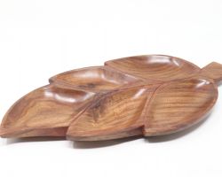 Wooden leaf tray wooden try