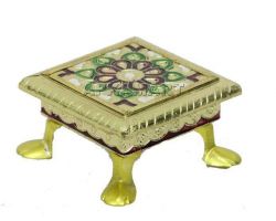 Chouki wooden golden work small size choki  5×5 inches