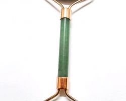 Jade face roller green  jade facial massage roller healing roller