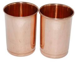 Copper glass pure copper tumbler set of 2