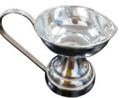 Silver deepak with handle chandi ka deepak 15gm