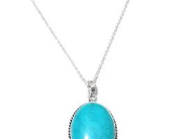 Firoza pendant natural turquoise stone pendant silver