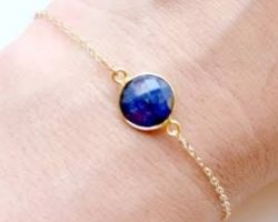 Lapis lazuli bracelet with Silver chain