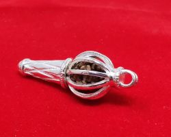 Rudraksh pendant pure silver cage pendant