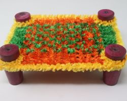 Laddu gopal cot charpai for laddu gopal 6×3 multicolour