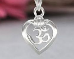 Om locket heart shape silver chandi ka om locket om pendant  heart