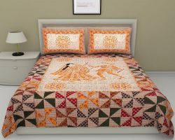 Cotton bedsheet double bed with pillow code 11