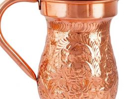 Copper  jug with lid  tambe ka jug  A