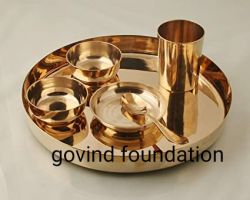 Bronze dinner thali set of 6 kanse ki thali set