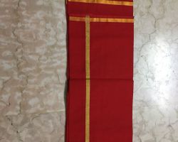 dhoti cotton for mens pooja  4.5 mt Red