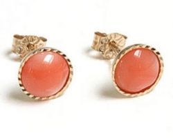 Coral stone gold earring munga gold studs code 2