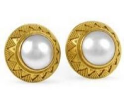 Pearl earrings in Gold pearl gold studs code 2