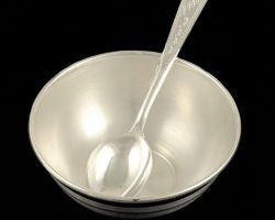 Silver bowl spoon set chandi ki katori chamach set code 1