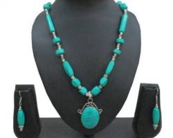 necklace  semi precious stone firoja necklace with earringsB