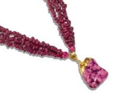 Red stone necklace  A
