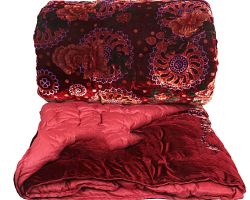 Jaipuri shaneel ki rajai jaipuri velvet quilt single bed red color