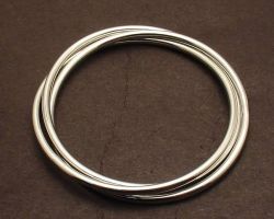 Silver kada Folding design three fold Silver bangle three string silver bangle