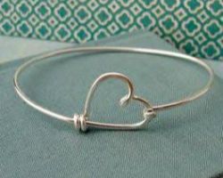 Silver Bangle Heart design Silver bangles chandi ka kada