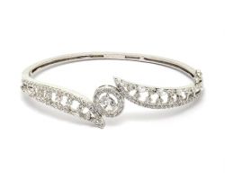 Silver bangle with jerkin work chandi ka kada jerkin diamond
