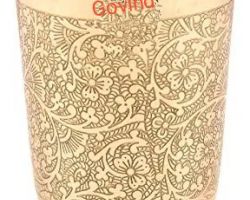 Brass glass brass tumbler peetal ka glass meena carving