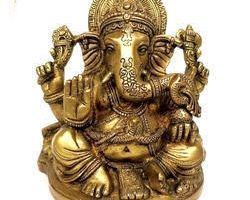 Brass Ganesh idol big size Ganesh statue peetal ki badi Ganesh murti 24 inches