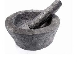 Marble kharal musal mortar pestle marble black old stone